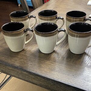 Classic Cream and Brown Mug Set